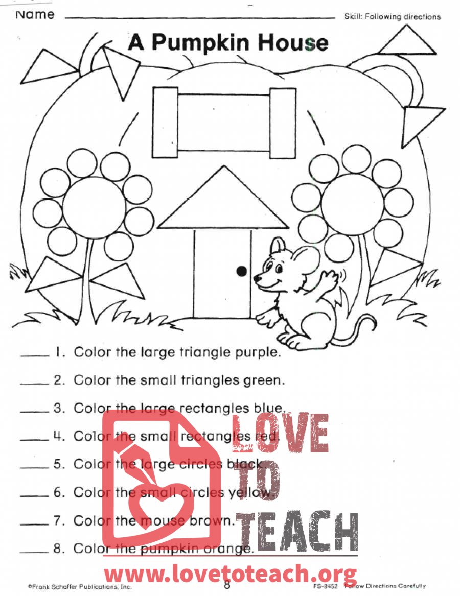 A Pumpkin House Shape Worksheet