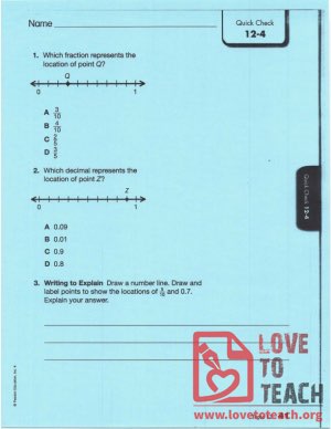 Fractions and Decimals Worksheet - With Answers