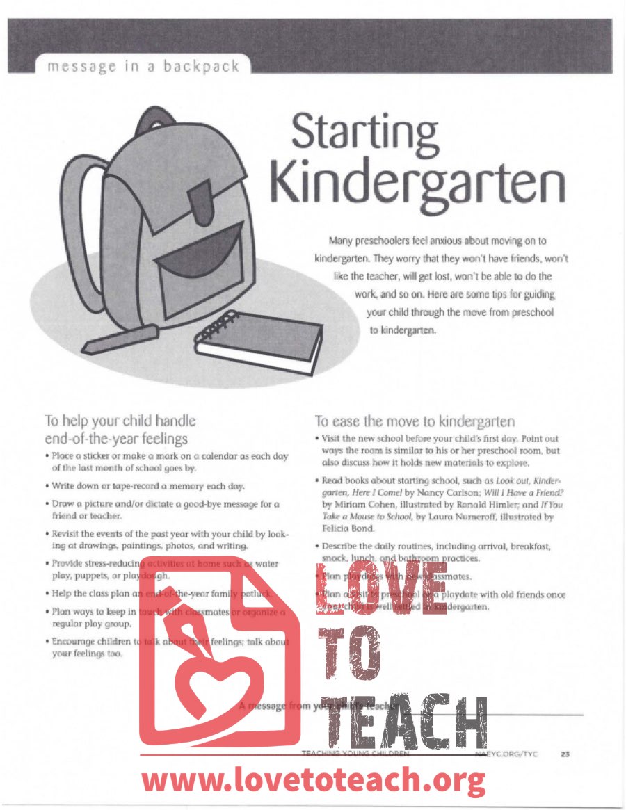 Starting Kindergarten