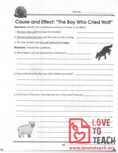 Cause and Effect - The Boy who Cried Wolf
