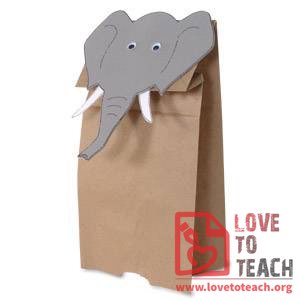 Paper Bag Elephant Puppet