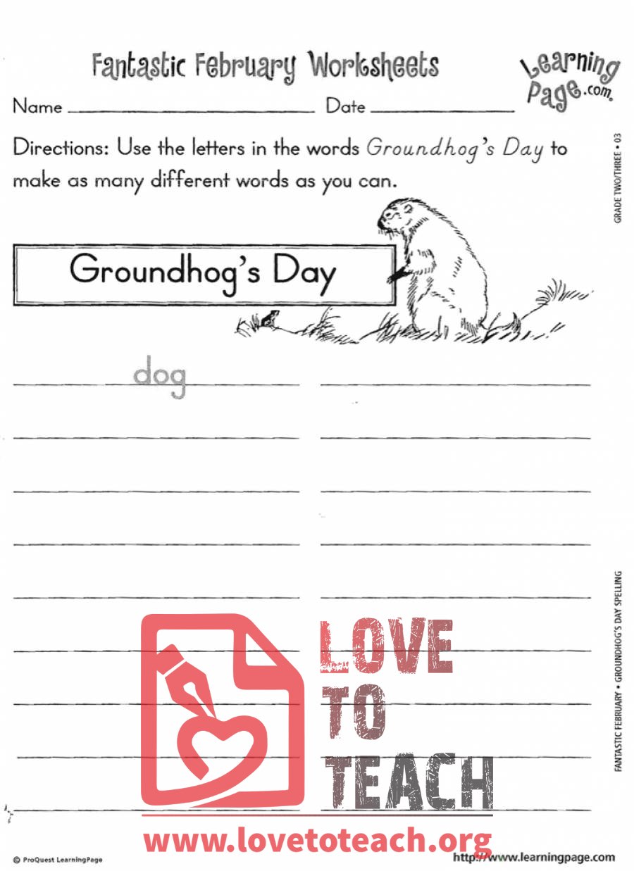 Groundhog Day Word Challenge