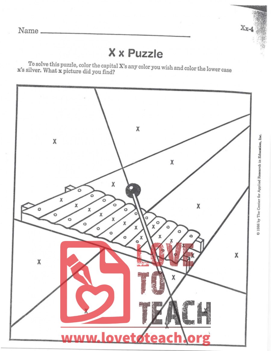 X and x Coloring Page