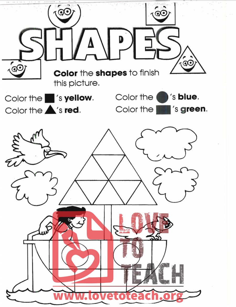Coloring Shapes Worksheet