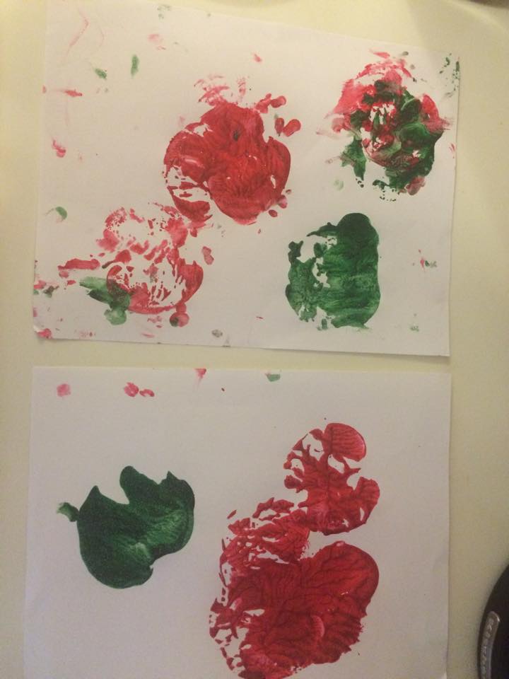 completed scented apple prints