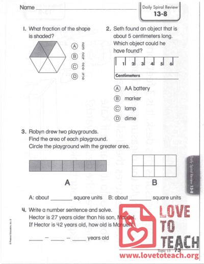 Fractions, Measurement, Area Review