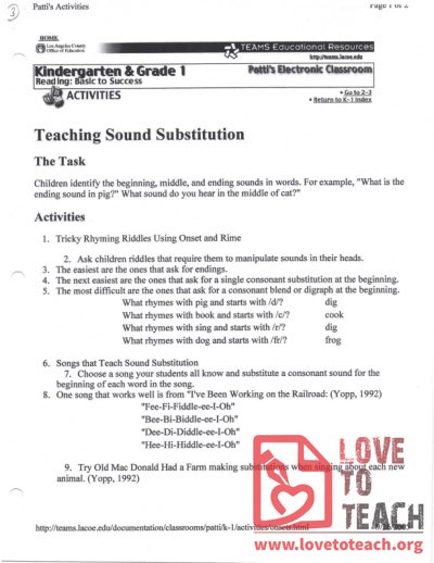 Teaching Sound Substitution