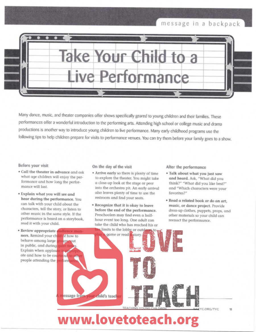 Take Your Child to a Live Performance