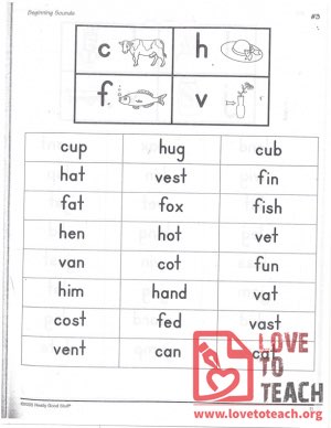 Beginning Sounds - C, H, F, V