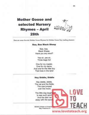 Mother Goose and Selected Nursery Rhymes