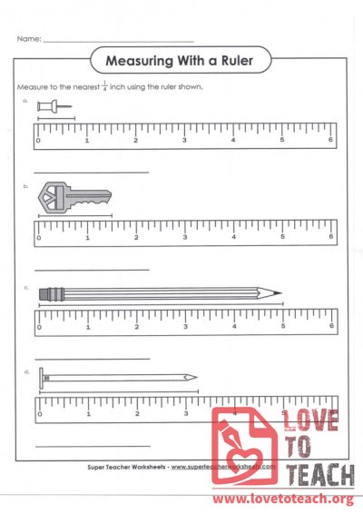 Measuring with a Ruler (with Answer Key)