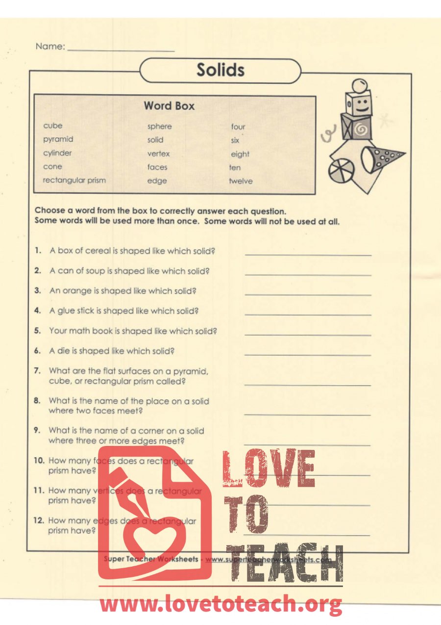 Solids (with Answer Key)