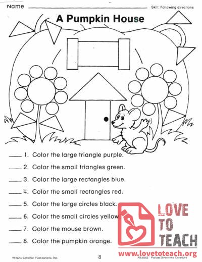 A Pumpkin House Shape Worksheet