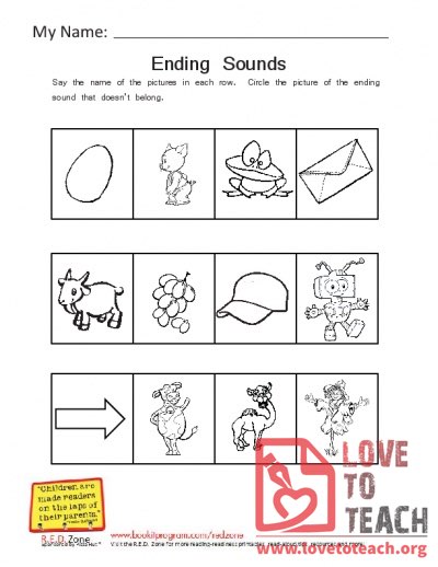 Ending sounds - Practice Worksheet