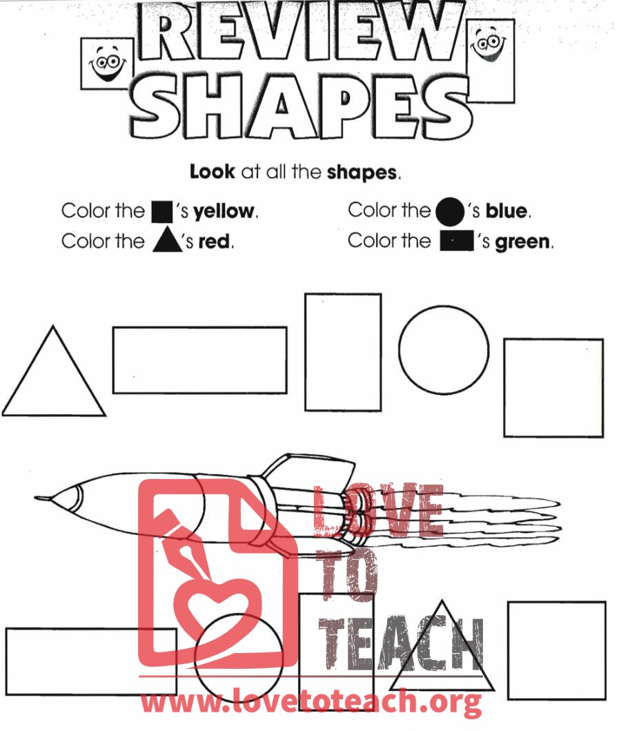 Review Shapes Worksheet