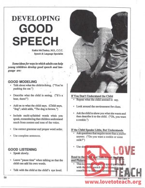 Developing Good Speech