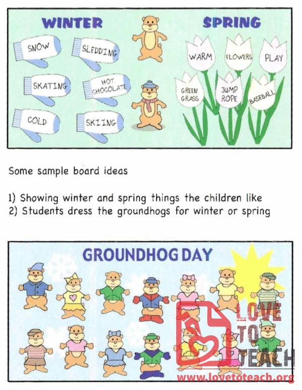 Groundhog Day Prediction Chart Kindergarten