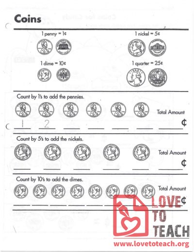 Coins (counting worksheet)