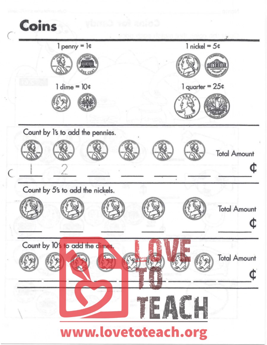 Coins (counting worksheet)