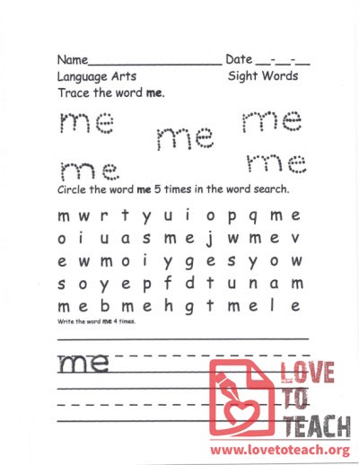 Me - Sight Words