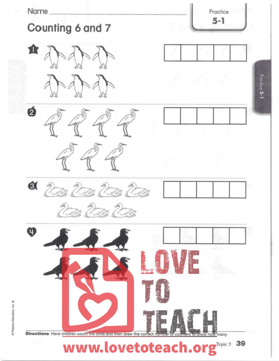 Counting, Reading, and Writing - 6 and 7