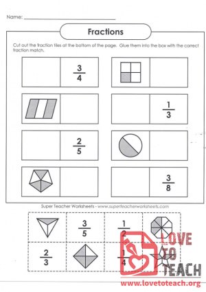 Fractions (Matching) (with Answer Key)