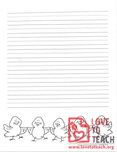Lined Writing Paper Chicks