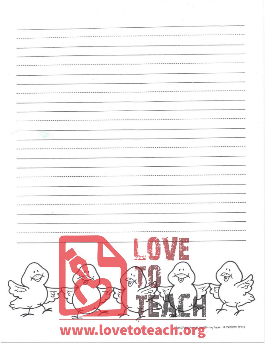 Lined Writing Paper Chicks