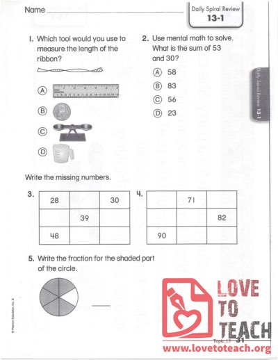 Mental Math, Measurement, Missing Numbers Review