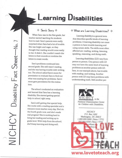 Ability Awareness - Learning Disabilities