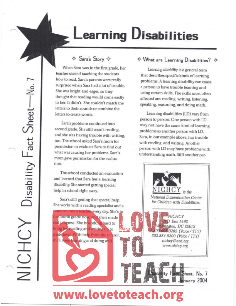 Ability Awareness - Learning Disabilities