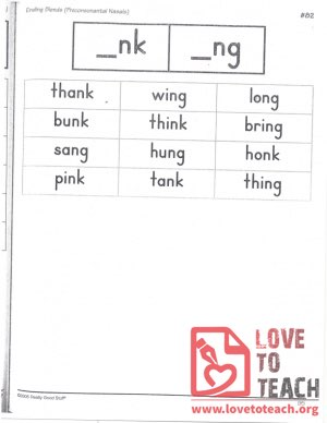 Ending Blends (Preconsonantal Nasals) - _nk, _ng