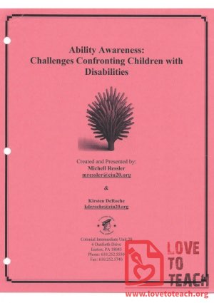 Ability Awareness - Challenges Confronting Children with Disabilities
