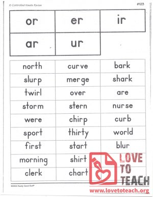R-Controlled Vowels Review