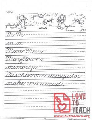 Traditional Cursive - M