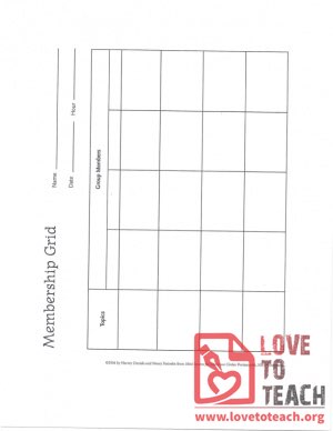 Literature Circles Membership Grid