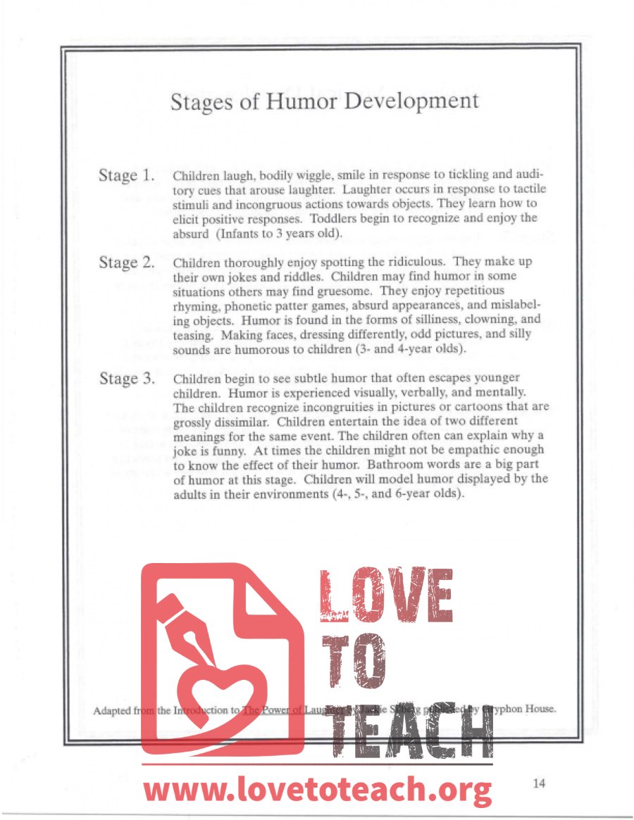 Stages of Humor Development