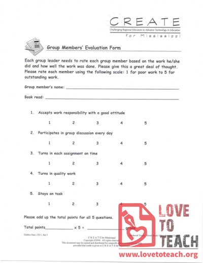 Group Members&#039; Evaluation Form