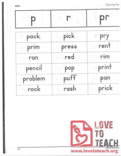 Beginning Blends - p, r, pr