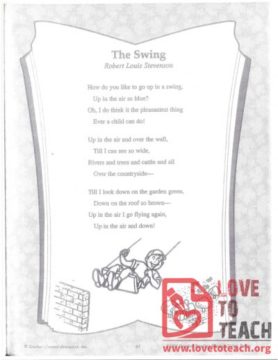 The Swing - Robert Lewis Stevenson