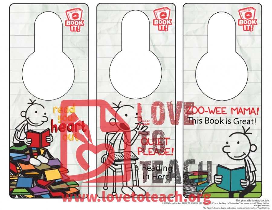 Diary of a Wimpy Kid door hangers