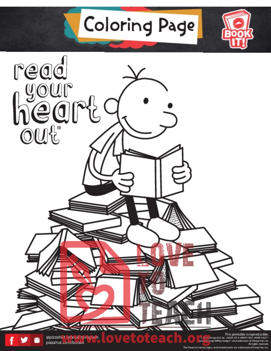 Diary Of A Wimpy Kit Coloring Page Lovetoteach Org