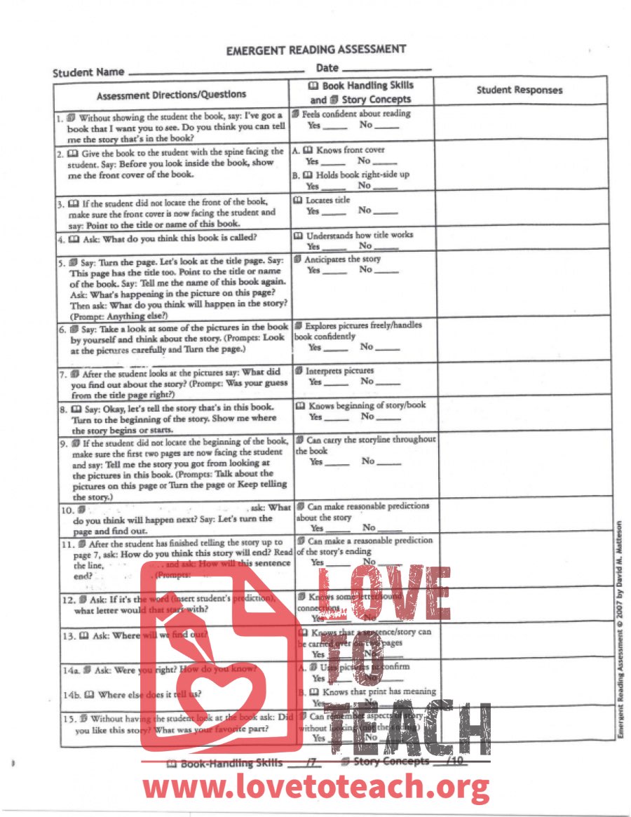 Emergent Reading Assessment