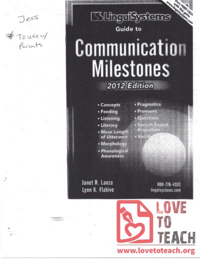 Communication Milestones