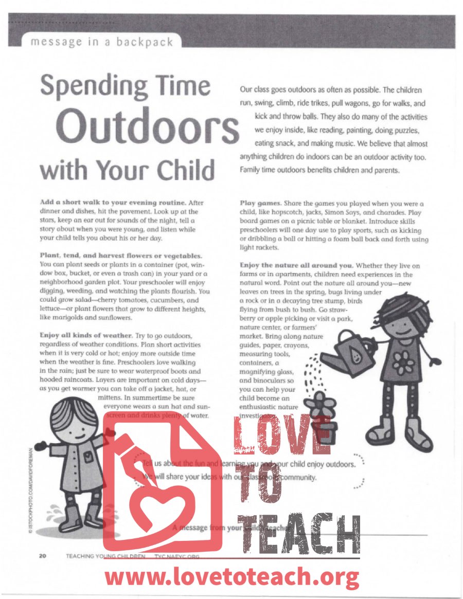 Spending Time Ourdoors with your Child