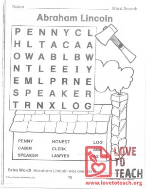 Abraham Lincoln Word Search