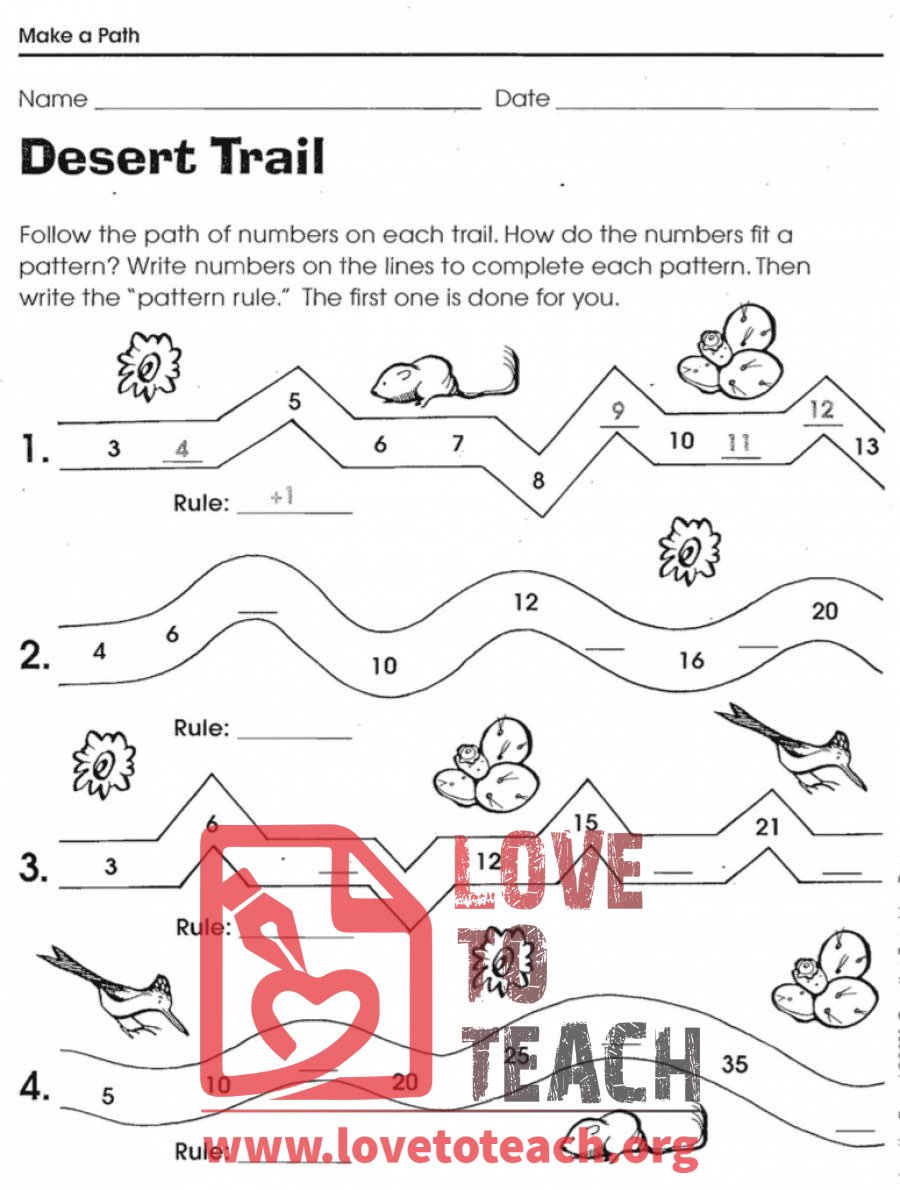 Pattern Rule Path Worksheets