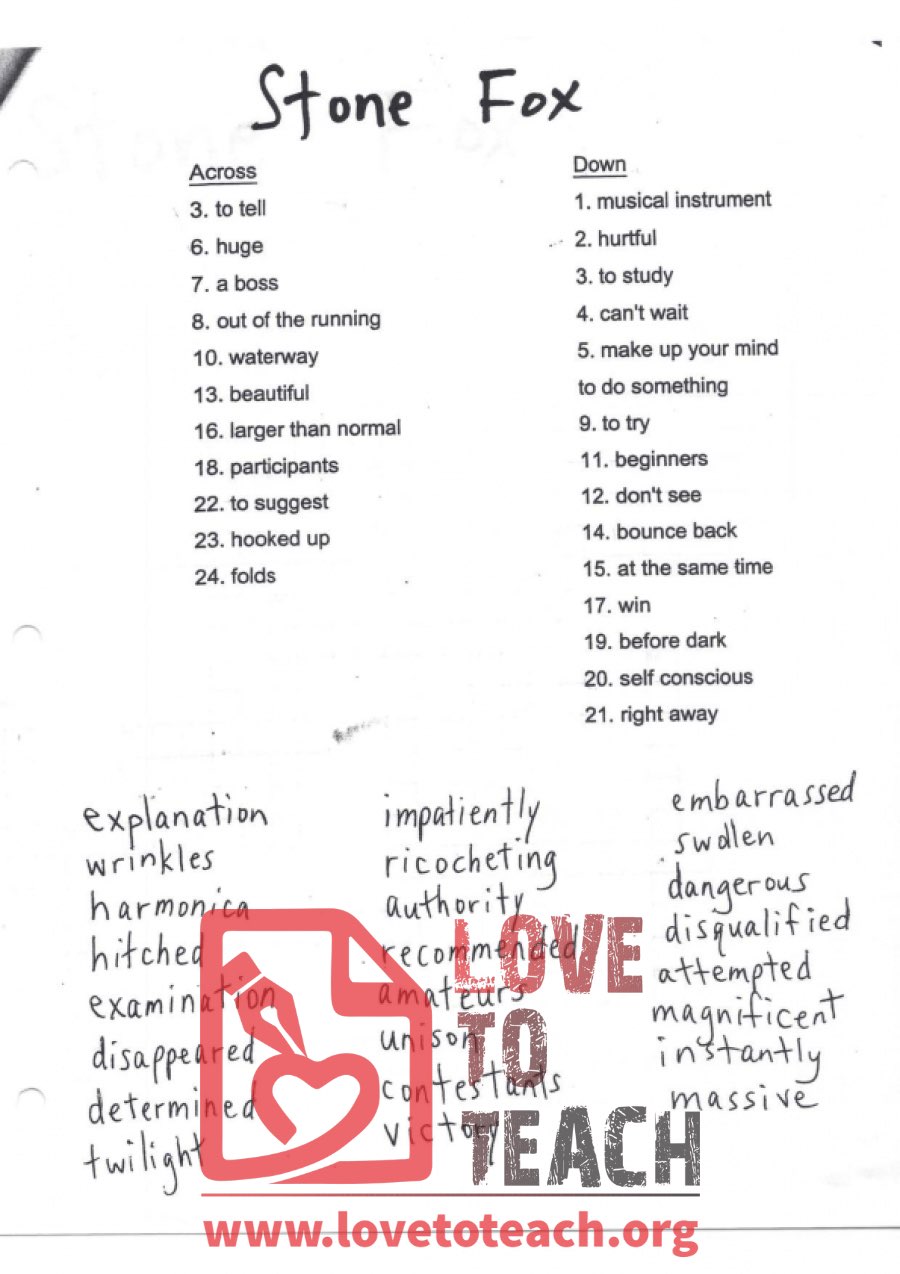 Stone Fox Crossword