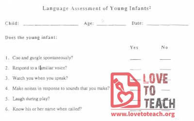 Young Infant Language Assessment Form
