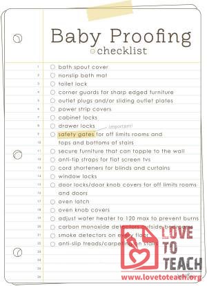 Baby Proofing Checklist